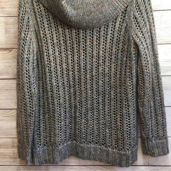 CHICOS WOOL BLEND COWL NECK SWEATER IN METALLIC - Picture 3 of 7